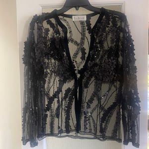 Sheer sequined jacket